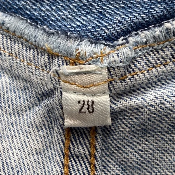 AGOLDE Riya Elasticated Peg Jeans Woman 28 Blue 80s Pleated High Rise NO BELT - Picture 8 of 16